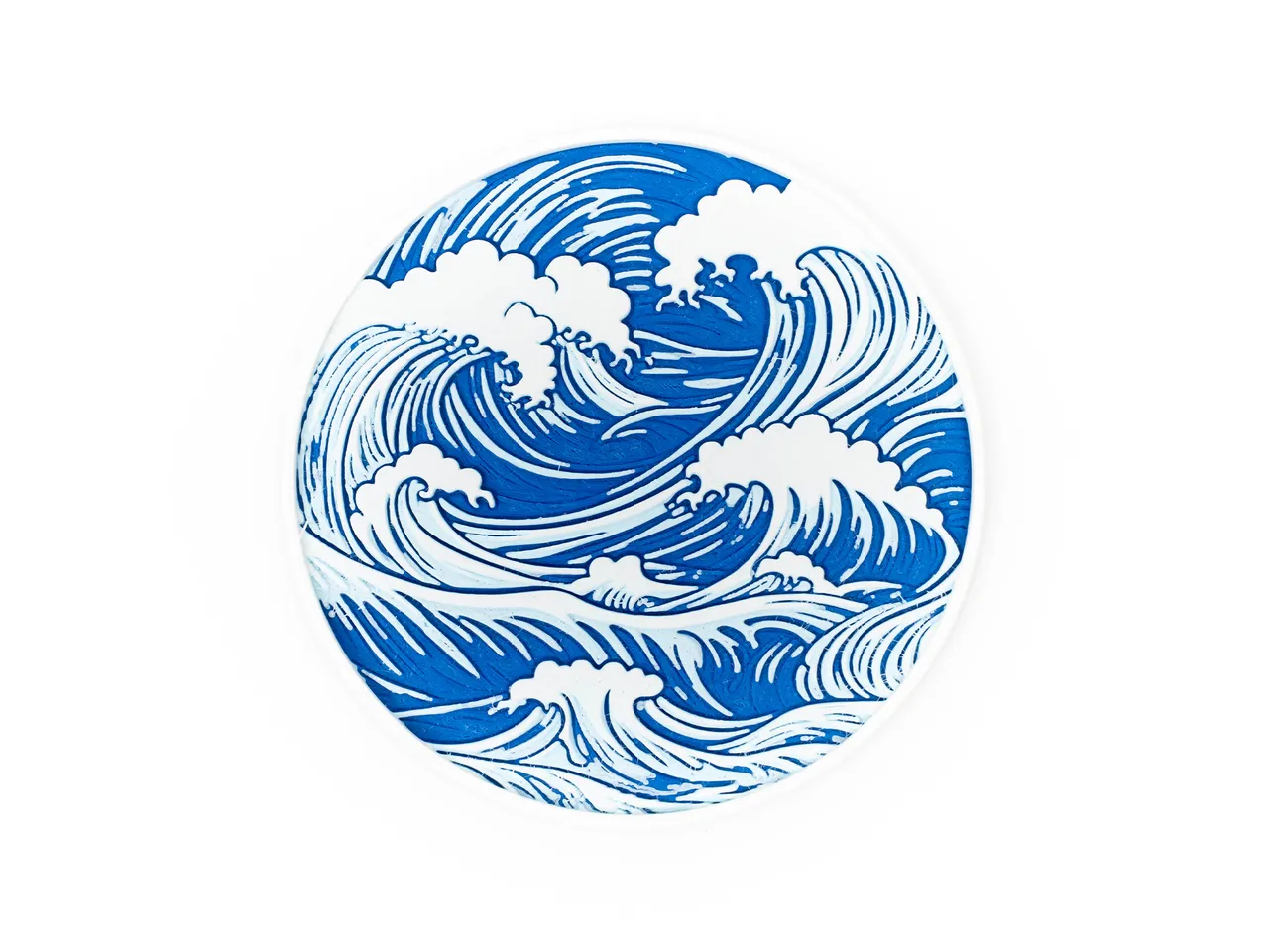 Set 6 Sottobicchieri “Onda” – Stile Hokusai con Portasottobicchieri